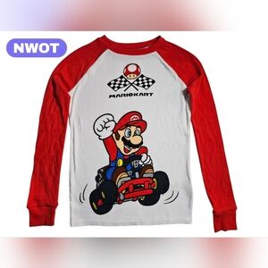 Mario Kart Kids Long Sleeve Shirt NWOT